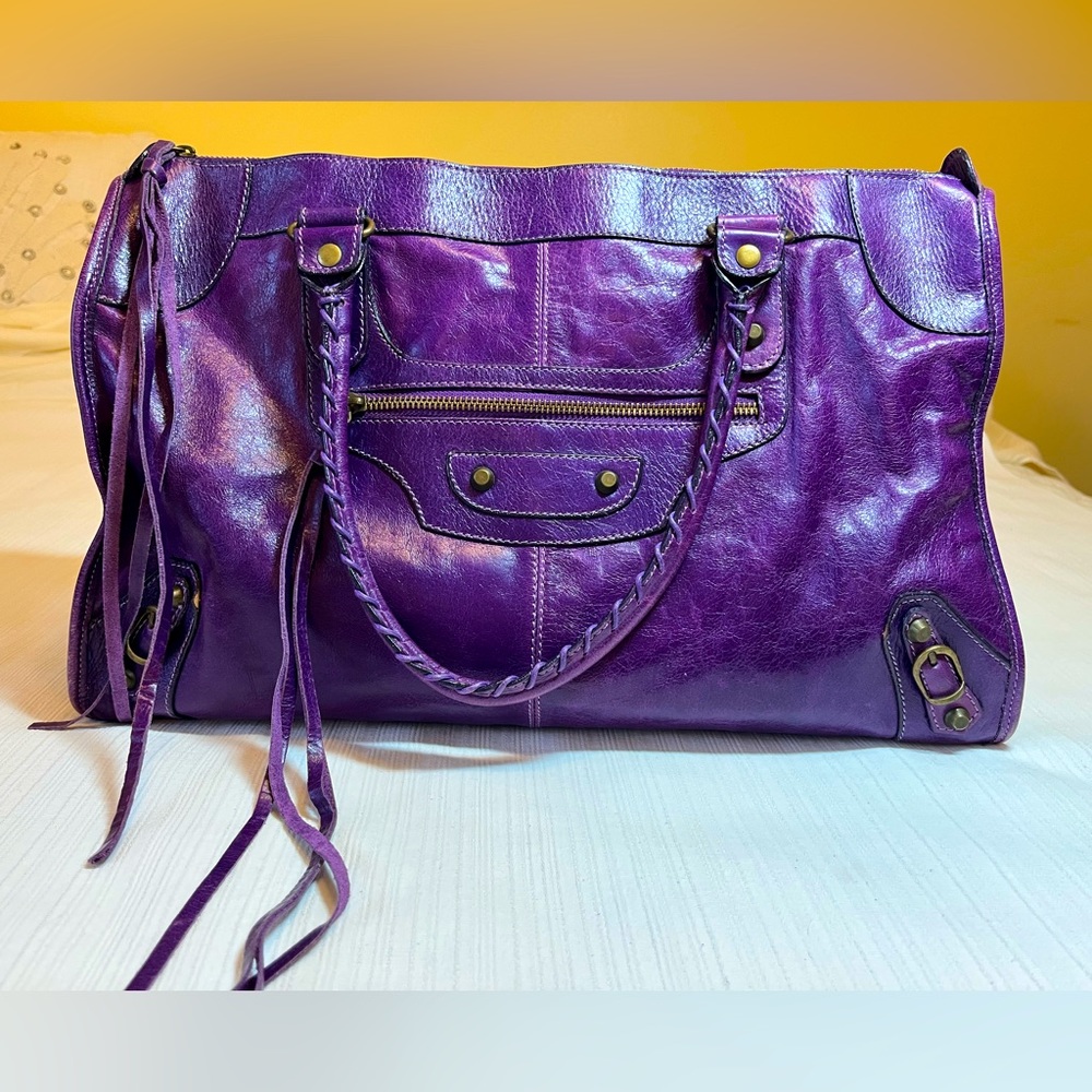 Vera Pelle Purple Leather Bag